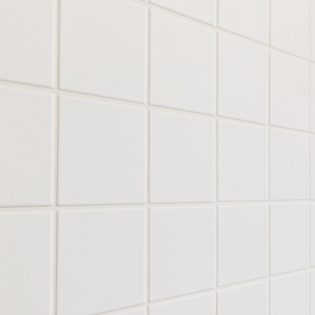 Festival White Square Matte Porcelain Mosaic Tile - 12x12
