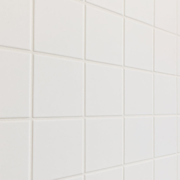 Festival White Square Matte Porcelain Mosaic Tile - 12x12