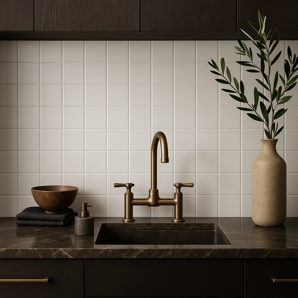 Festival White Square Matte Porcelain Mosaic Tile - 12x12