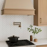 Festival Unglazed White Herringbone Porcelain Mosaic Tile - 8 x 12