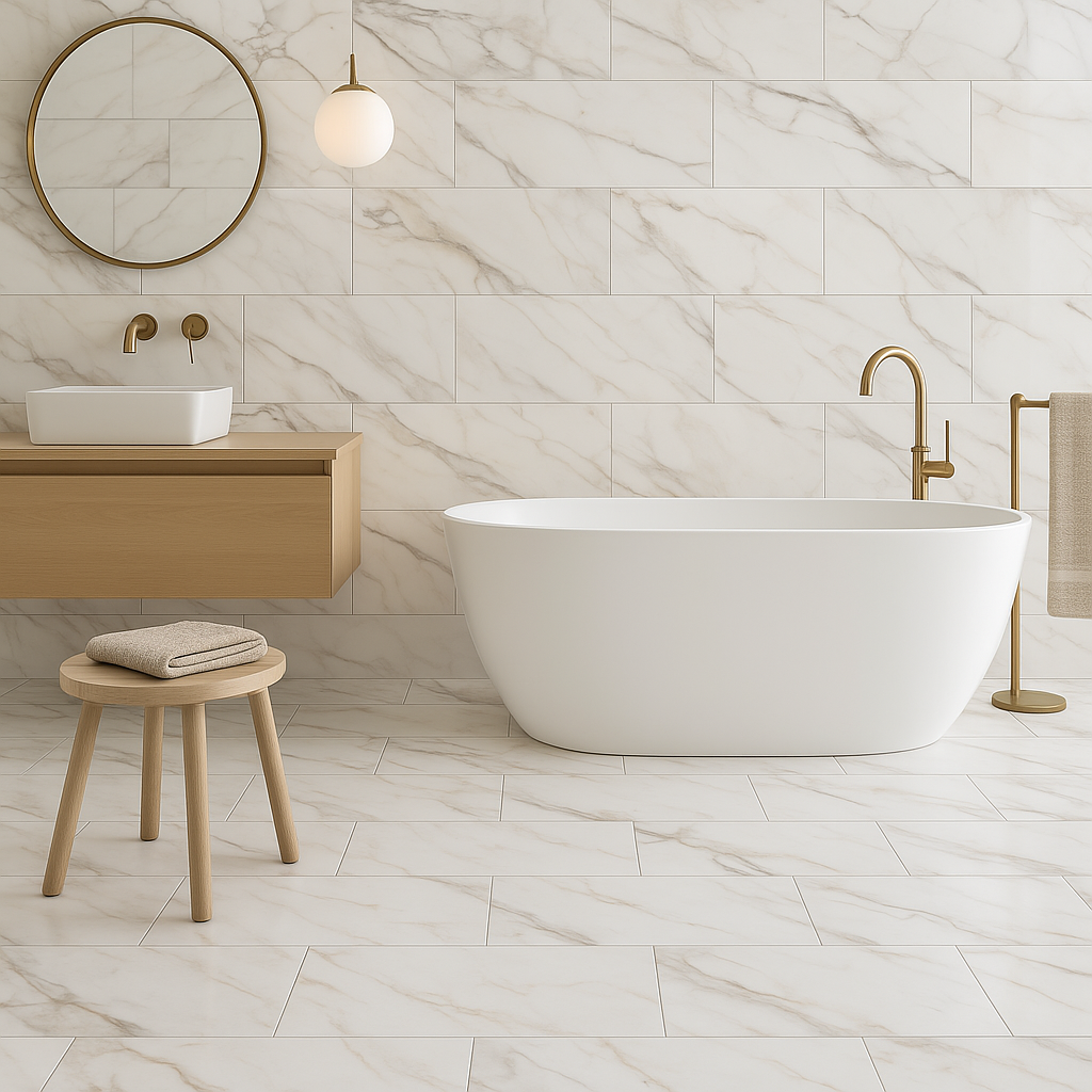 Pianetto Alaria Polished Porcelain Tile - 15 x 30, Marble Look