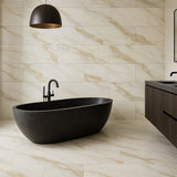 Montalcino Romana Bianca Porcelain Tile - 15 x 30, Matte Finish, Marble Look