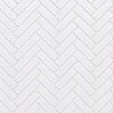 Pure Snow Herringbone Glass Mosaic Tile - 11 x 11 Polished White