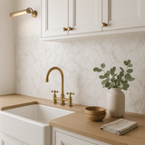 Adessi Arina Bianco Porcelain Tile - 11 x 13 Marble Look