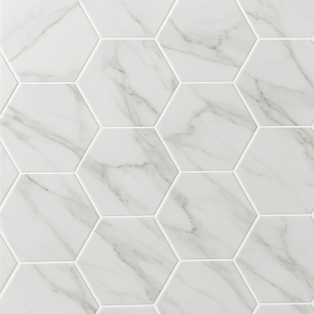Adessi Arina Bianco Porcelain Tile - 11 x 13 Marble Look