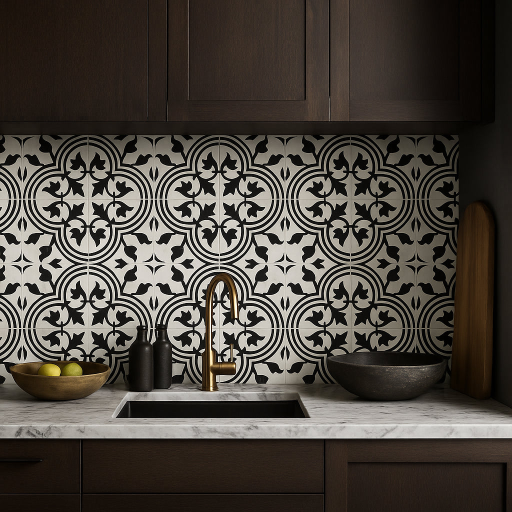 Adessi Bayona Deco II Matte Porcelain Tile - 8x8 Patterned Tile