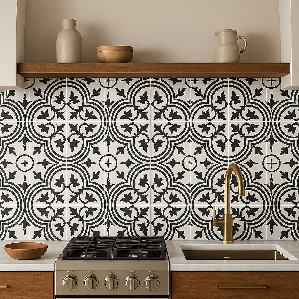 Adessi Bayona Deco II Matte Porcelain Tile - 8x8 Patterned Tile