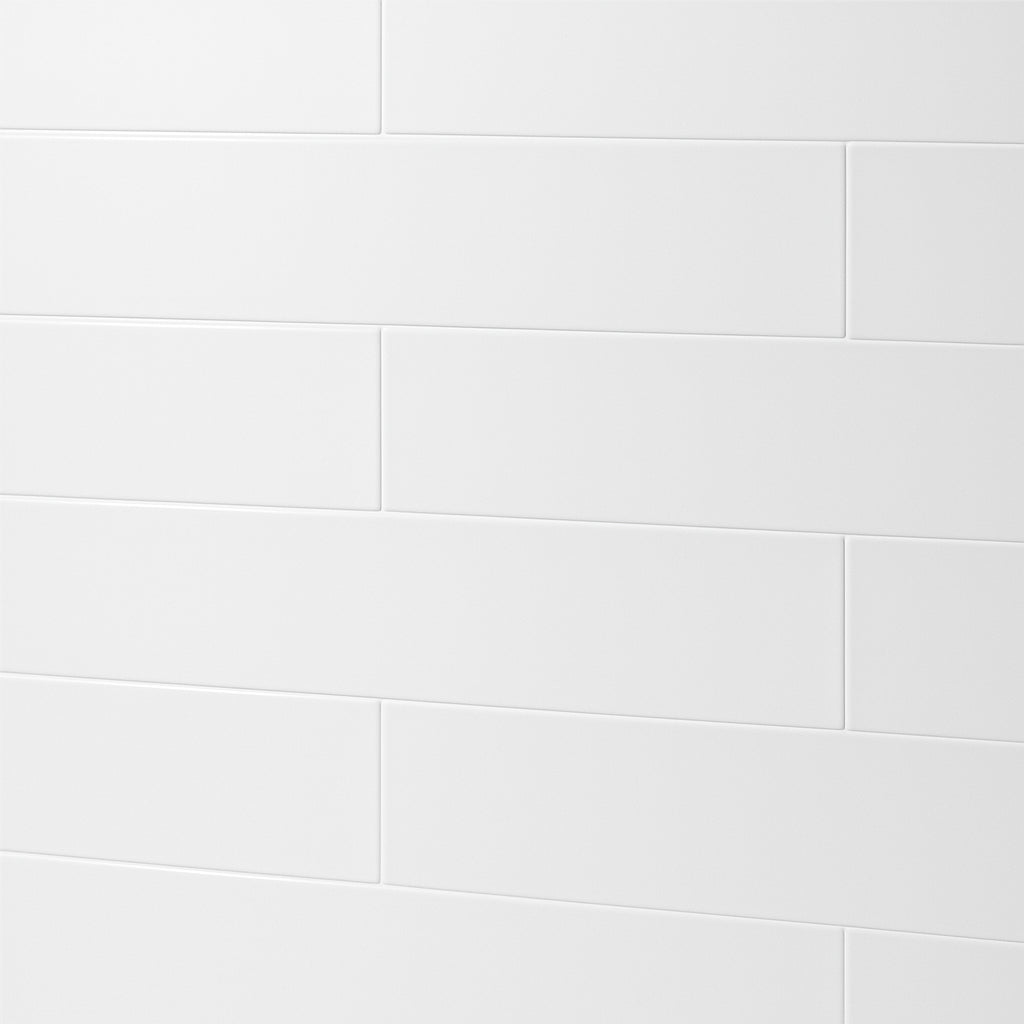 Festival Bright White Ice Ceramic Wall Tile - 6 x 18 High Gloss