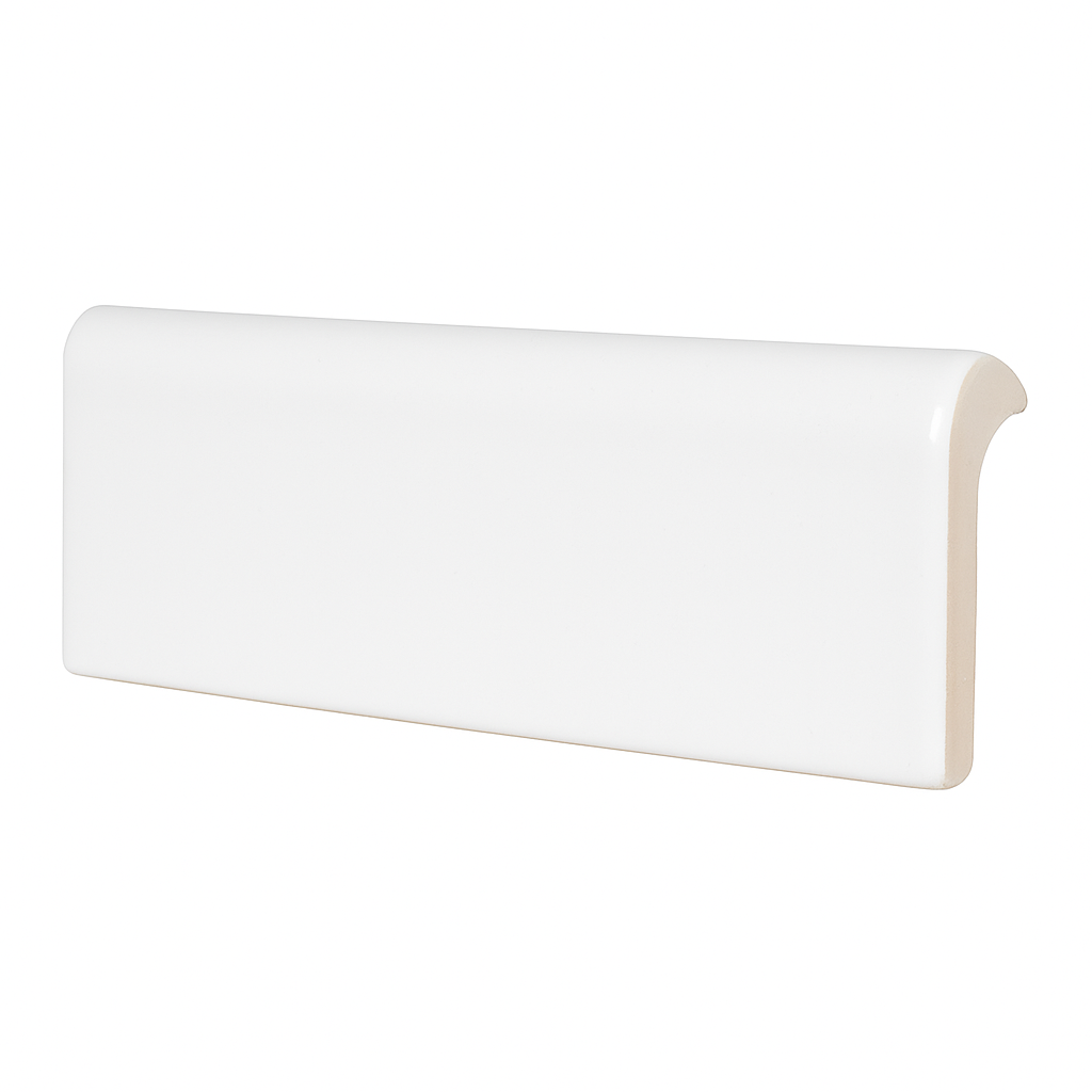 Festival Bright White Ice Ceramic Mud Cap - 2 x 6 High Gloss Finish