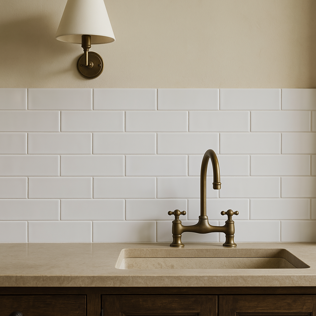 Festival Bright White Ice Ceramic Bullnose Tile - 2 x 6