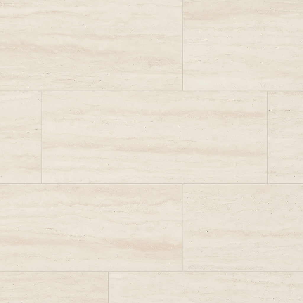 Travertini Bianco Porcelain Tile - 12 x 24 Matte Finish