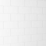 Festival Bright White Ice Subway Ceramic Wall Tile - 3x6 High Gloss