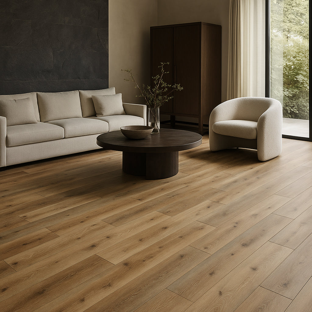 CALI Natural Elm Waterproof Luxury Vinyl Plank Flooring - 24.03 sq ft Carton, 20-mil Wear Layer, Easy Installation