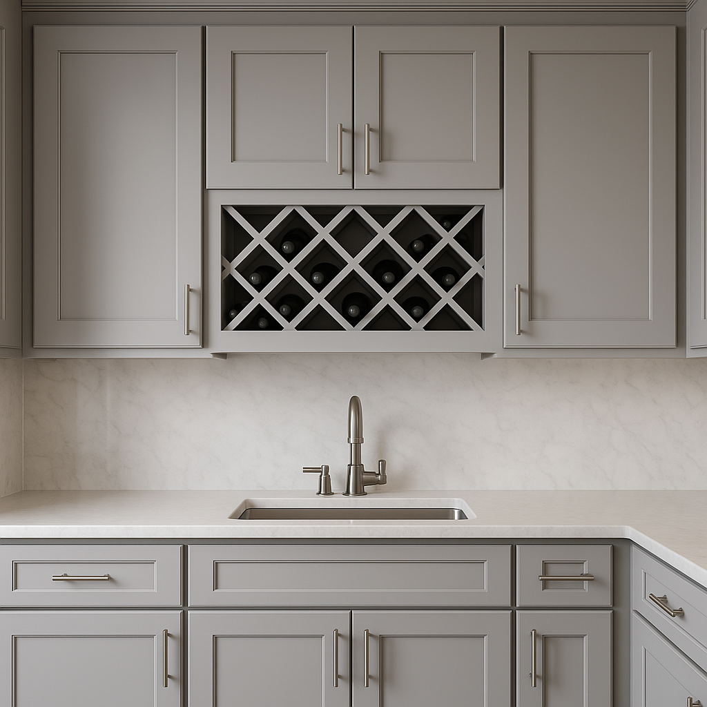 Plywell Shaker Wall Wine Rack, Ready to Assemble, Gray, 36x18x12 in.
