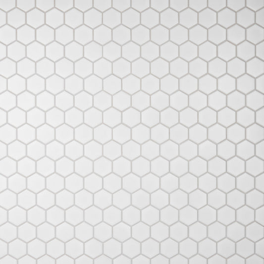 Merola Tile Metro Hex 2 in. Matte White Porcelain Mosaic Tile, 10-1/2 in. x 11 in. x 6 mm Sheet (8.21 sq. ft./Case)