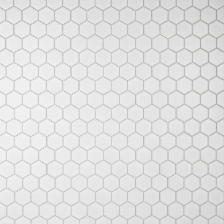 Merola Tile Metro Hex 2 in. Matte White Porcelain Mosaic Tile, 11-1/8 in. x 12-5/8 in. x 6 mm (9.96 sq. ft. per case)