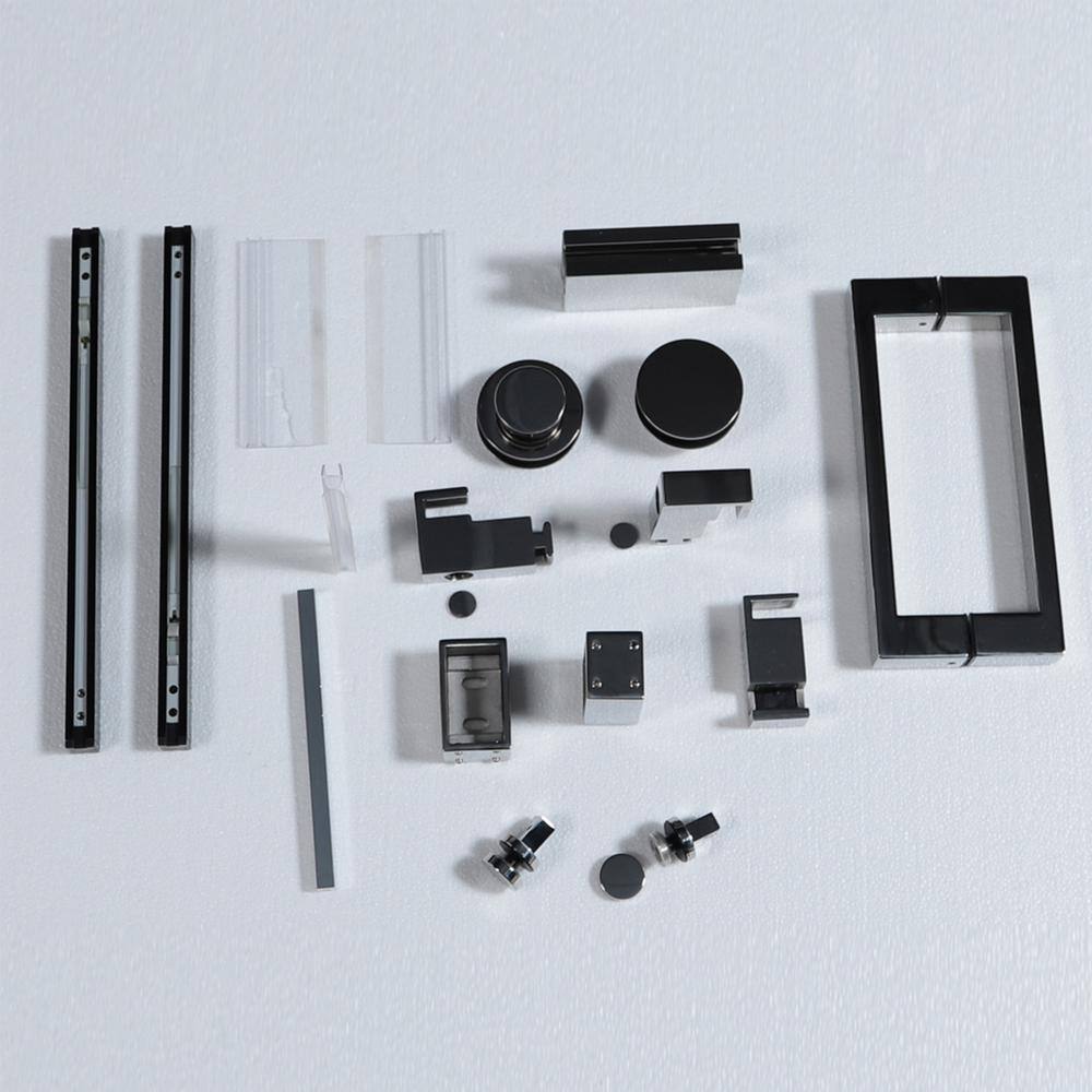 50-60 x 76 in. Single Sliding Frameless Shower Door in Matte Black with Soft-Closing and 3/8 in. Clear Glass