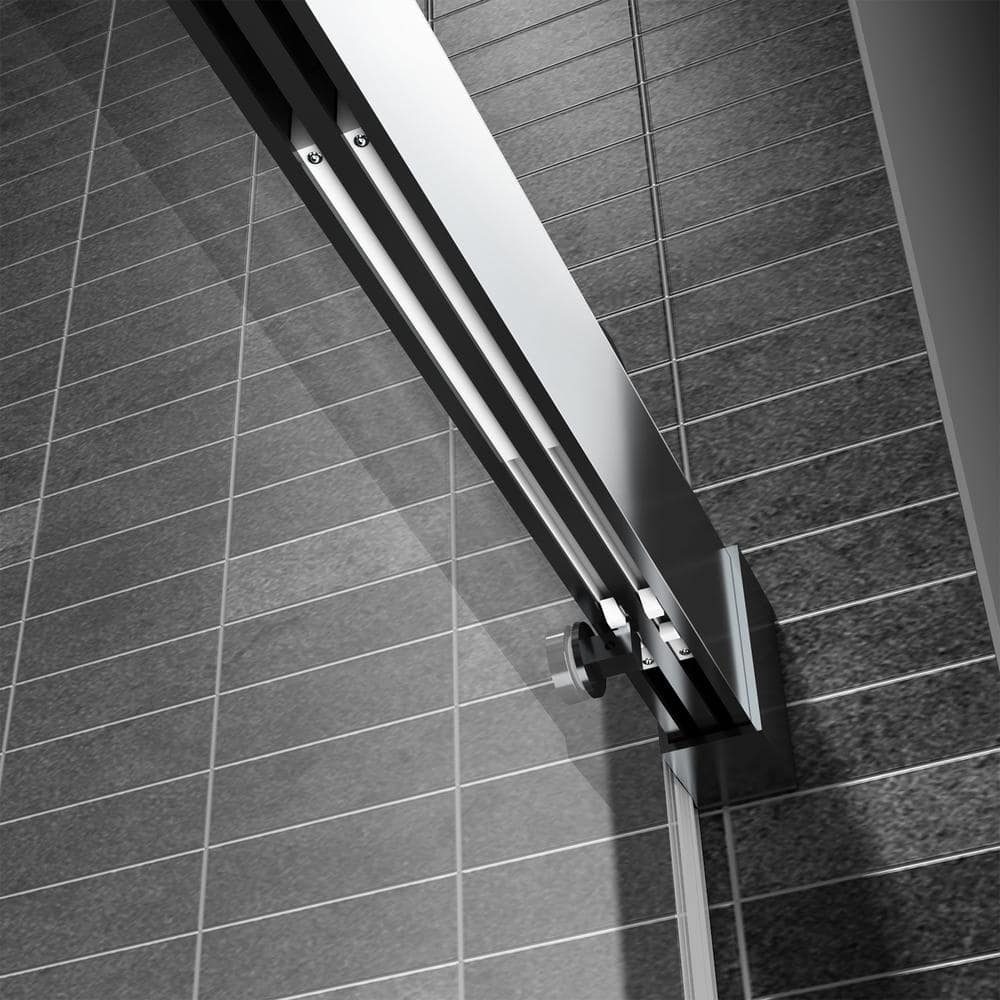 68 in. -72 in. W x 72 in. H Double-Sliding Frameless Shower Door in Brushed Nickle with Clear Glass Soft Closed