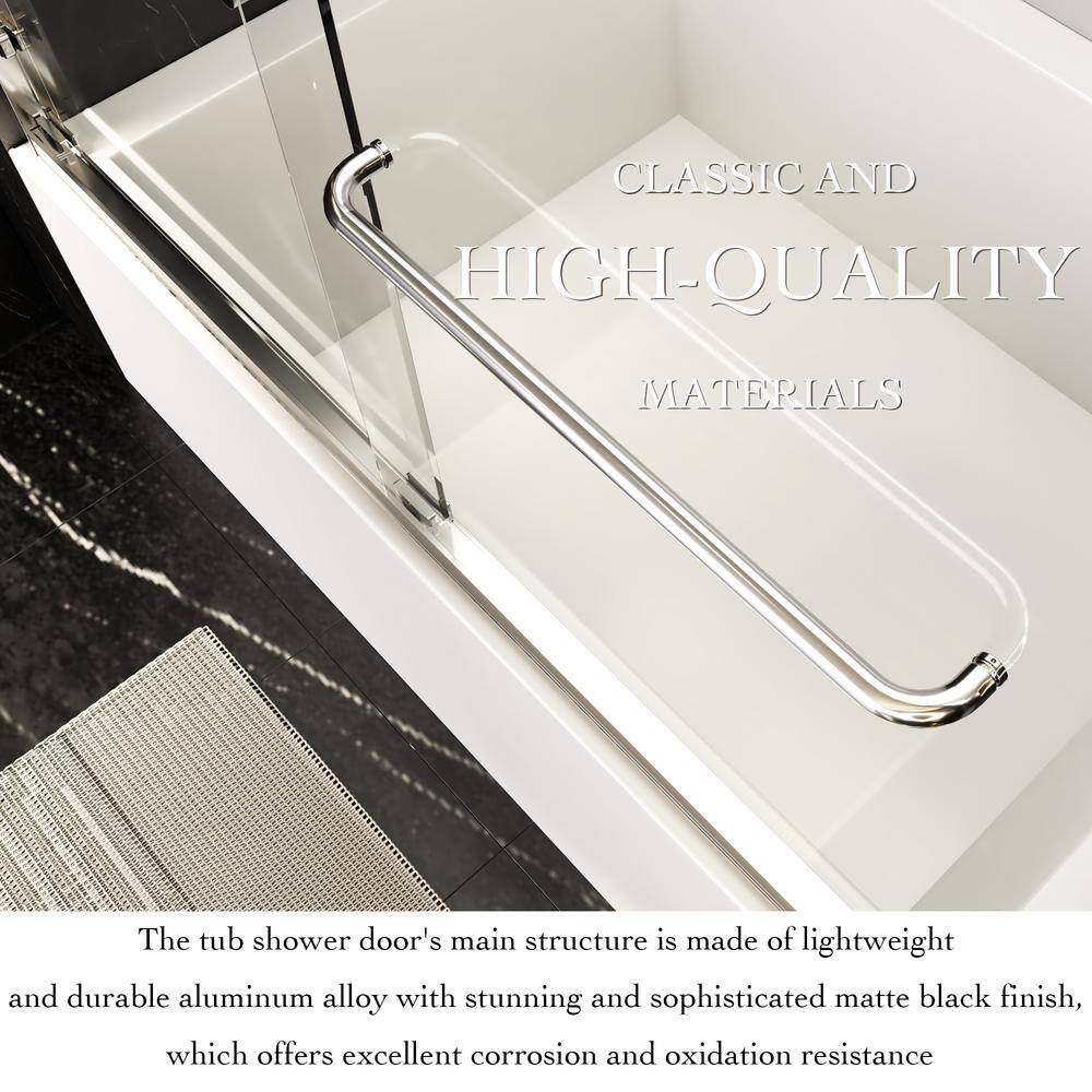 60 in. W x 70 in. H Semi-Frameless Double Sliding shower door in Chrome with Explosion Proof Film Tempered Glass