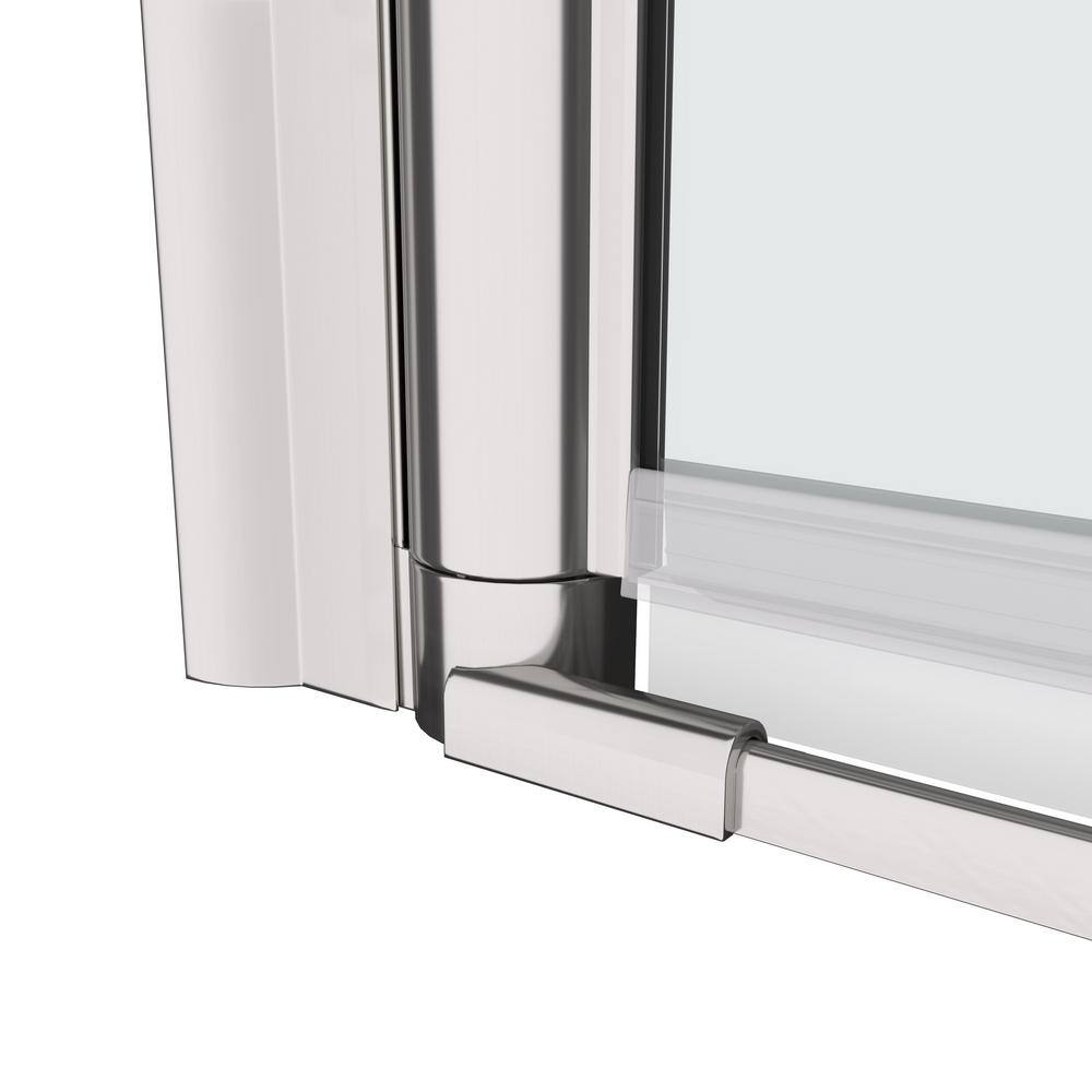 Unbranded 24 in. W x 72 in. H Pivot Semi-Frameless Shower Door in Chrome Finish with Clear Tempered Glass
