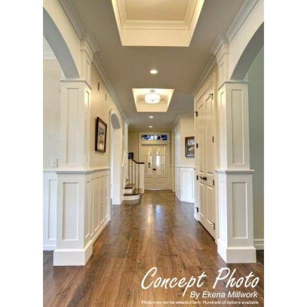 Ekena Millwork 2-3/8 in. x 94-1/2 in. x 2-1/4 in. Unfinished Wood Alder Andrea Rope Carved Crown Moulding