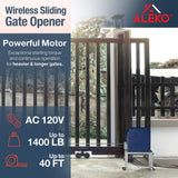 ALEKO AC1400 40 ft. Length and 1400 lbs. Capacity Gate Opener Kit for Sliding Gates