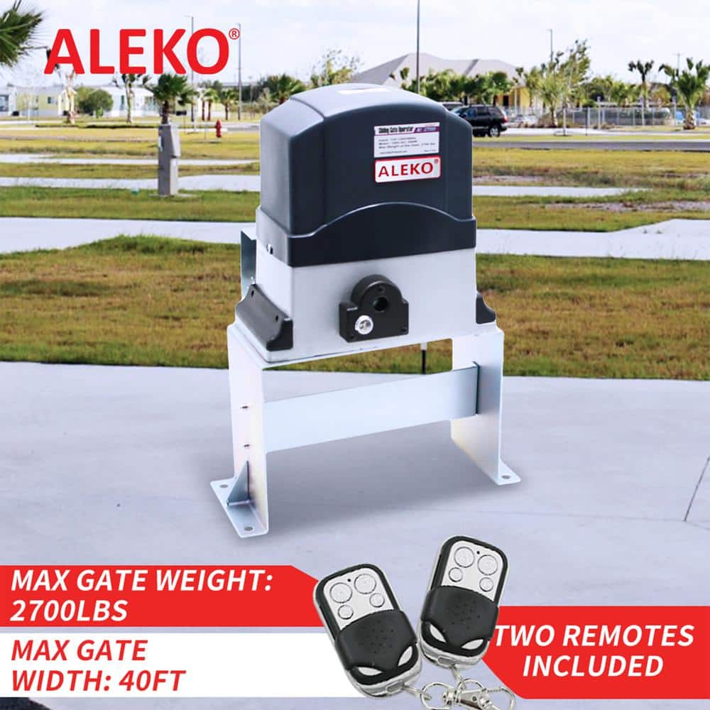ALEKO AC2700 Automatic Sliding Gate Opener For Sliding Gates Up to 40 ft. Long and 2700 lbs. Upgraded 2024