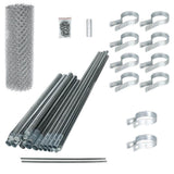 ALEKO Galvanized Steel Chain Link Fence - Complete Kit - 5 x 50 ft. 11.5 AW Gauge