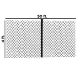 ALEKO Galvanized Steel Chain Link Fence - Complete Kit - 4x50 ft. - 9.5 AW Gauge - Black