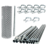 ALEKO Galvanized Steel Chain Link Fence-Complete Kit 4 ft. x 50 ft. 12.5 AW Gauge