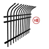 ALEKO 8 ft. x 6 ft. Each 8-Panel Steel Fence Kit - Curved Top Style