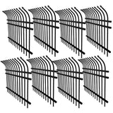 ALEKO 8 ft. x 6 ft. Each 8-Panel Steel Fence Kit - Curved Top Style