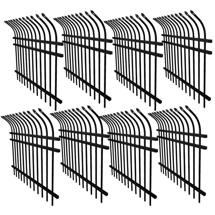 ALEKO 8 ft. x 6 ft. Each 8-Panel Steel Fence Kit - Curved Top Style