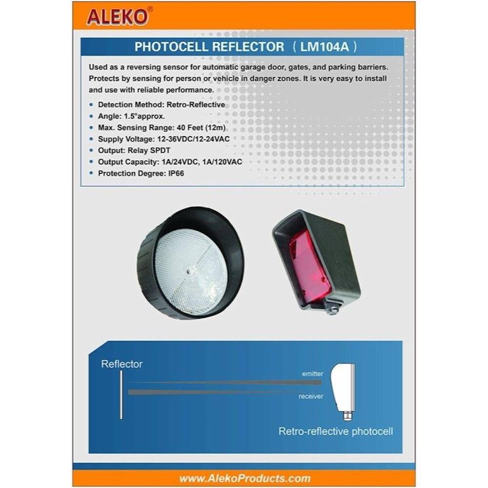 ALEKO Safety Photocell Infrared Photo Eye 5 in x 4 in Sensor for Garage and Gate Openers