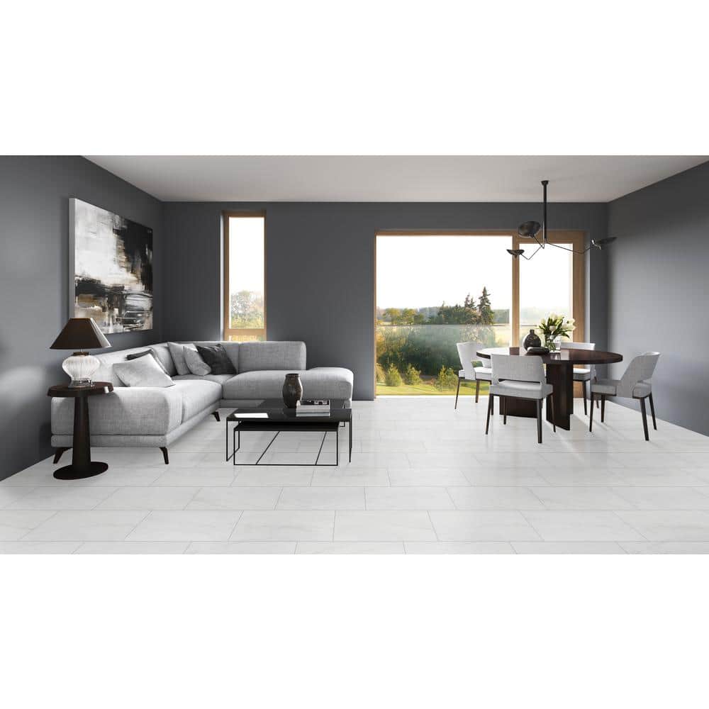 MSI Alexandra White 12 in. x 24 in. Matte Porcelain Marble Look Floor and Wall Tile (16 sq. ft. /Case)