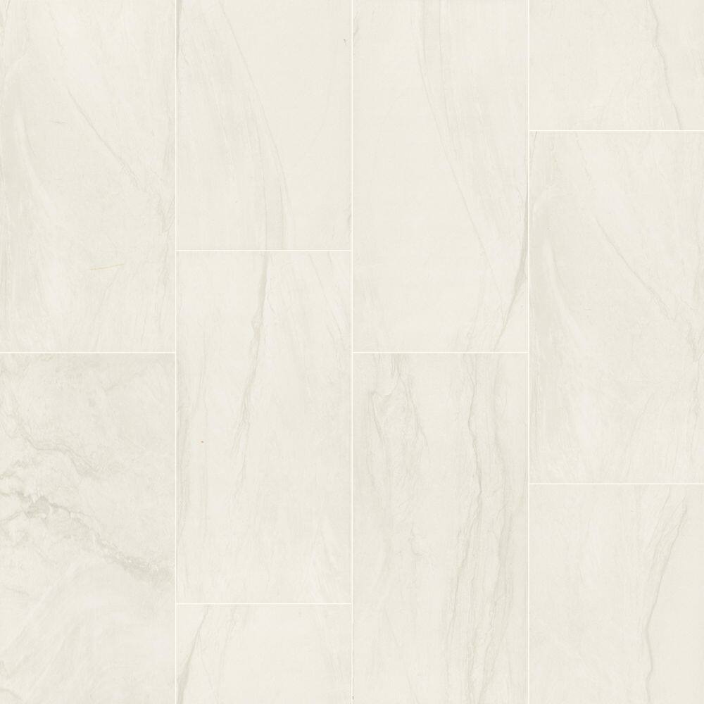 Alexandra White 12 in. x 24 in. Matte Porcelain Marble Look Floor and Wall Tile (16 sq. ft./Case)