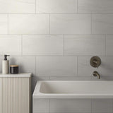 Alexandra White 12 in. x 24 in. Matte Porcelain Marble Look Floor and Wall Tile (16 sq. ft./Case)