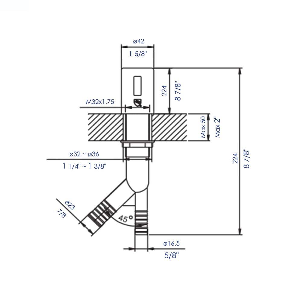 ALFI BRAND Air Gap Cover and Tube for Kitchen Dishwasher Valve