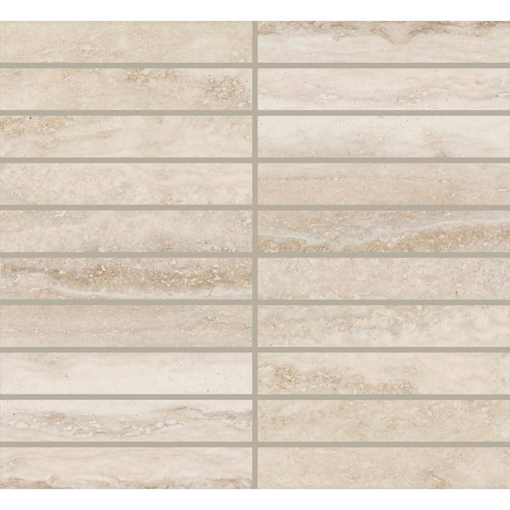 Daltile Calligo Almond 12 in. x 10 in. Glazed Ceramic Stacked Mosaic Tile (8.3 sq. ft./case)