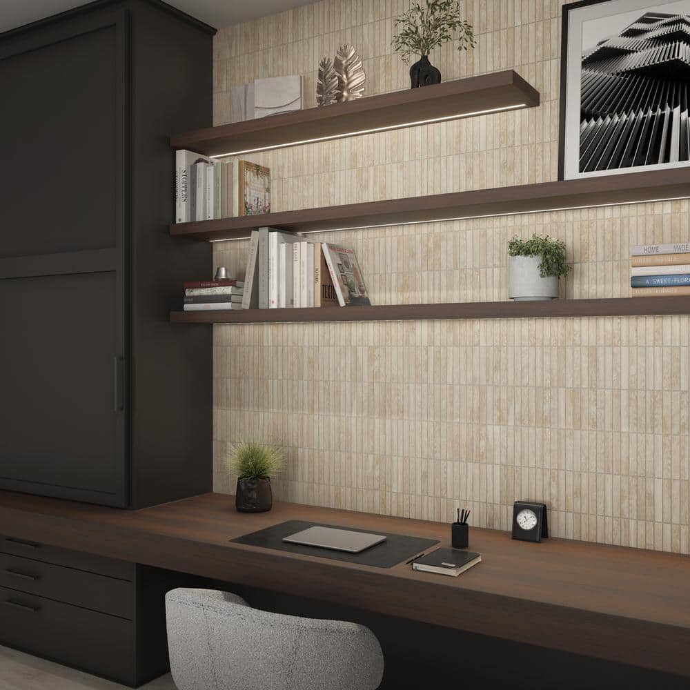 Daltile Calligo Almond 12 in. x 10 in. Glazed Ceramic Stacked Mosaic Tile (8.3 sq. ft./case)
