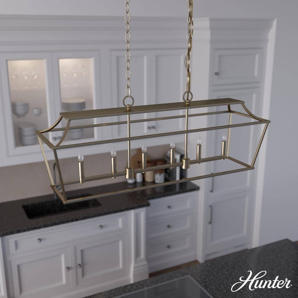 Hunter Laurel Ridge 6-Light Alturas Gold Linear Chandelier