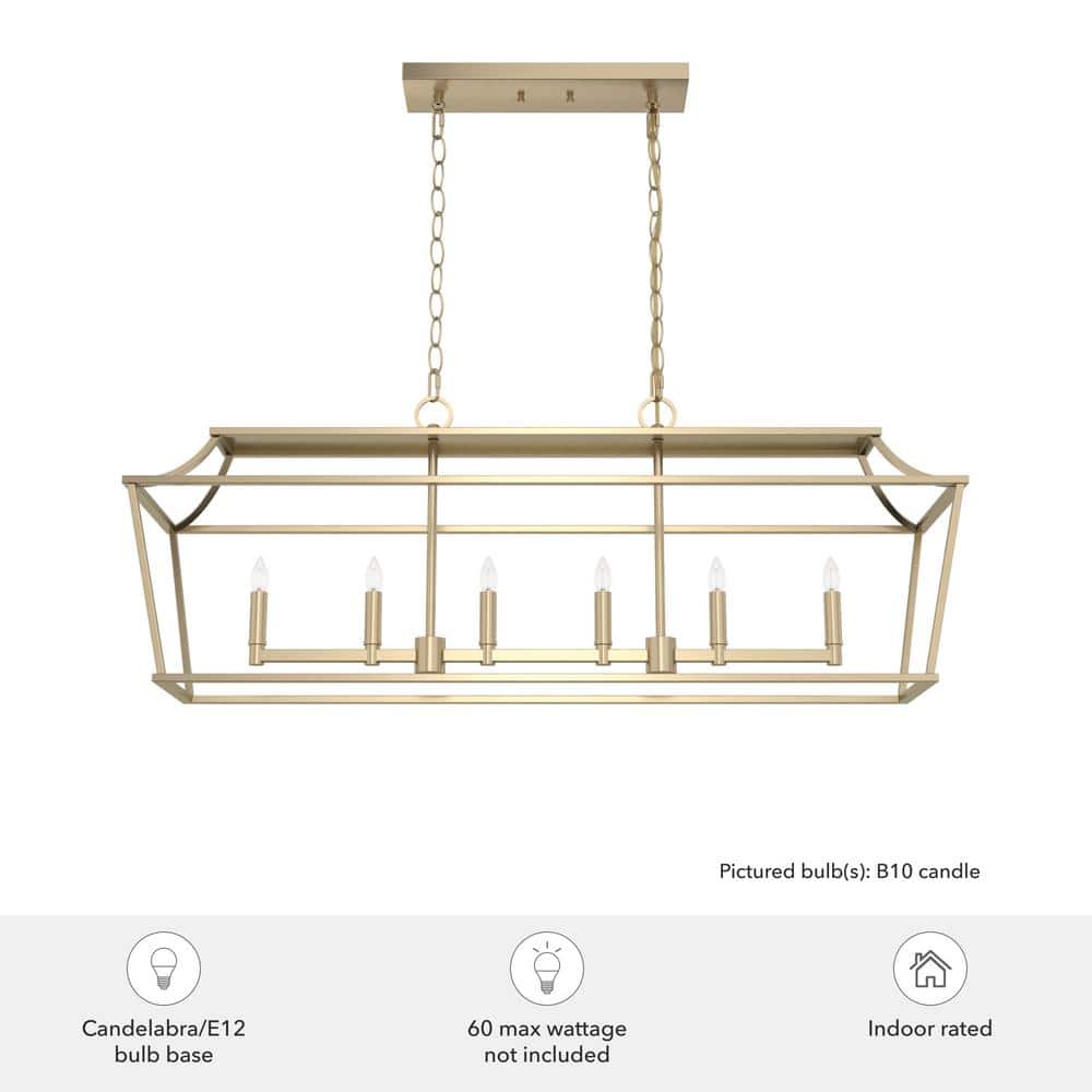 Hunter Laurel Ridge 6-Light Alturas Gold Linear Chandelier
