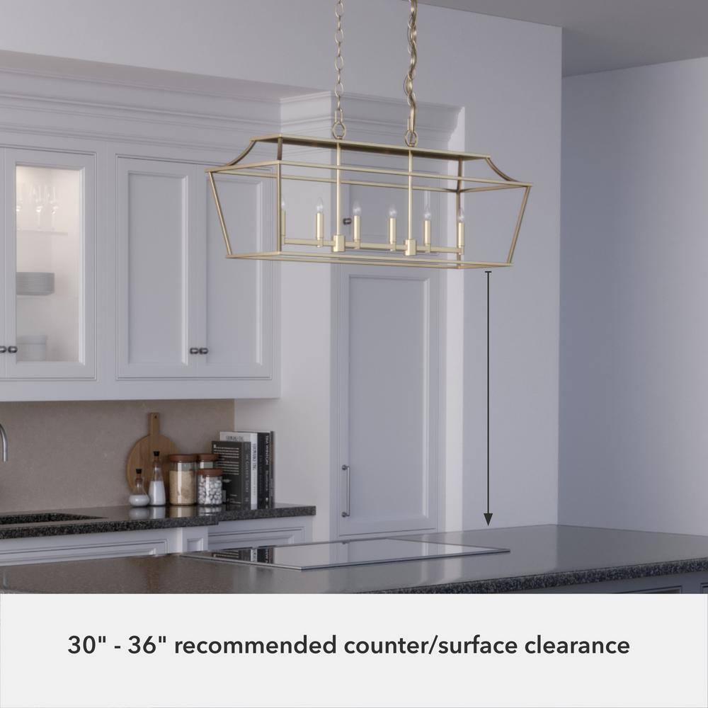 Hunter Laurel Ridge 6-Light Alturas Gold Linear Chandelier
