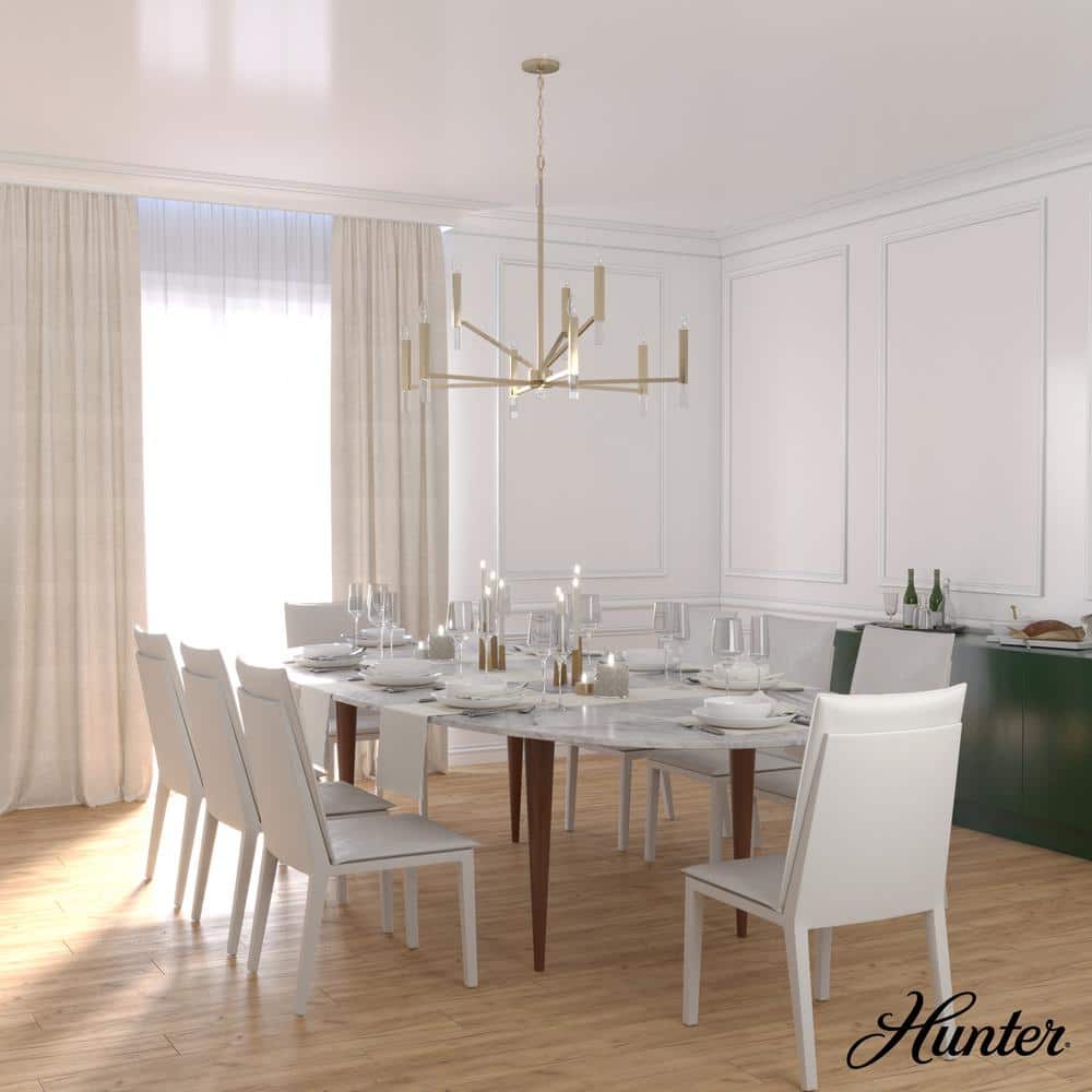 Hunter Sunjai 9-Light Alturas Gold Candlestick Chandelier