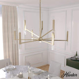 Hunter Sunjai 9-Light Alturas Gold Candlestick Chandelier