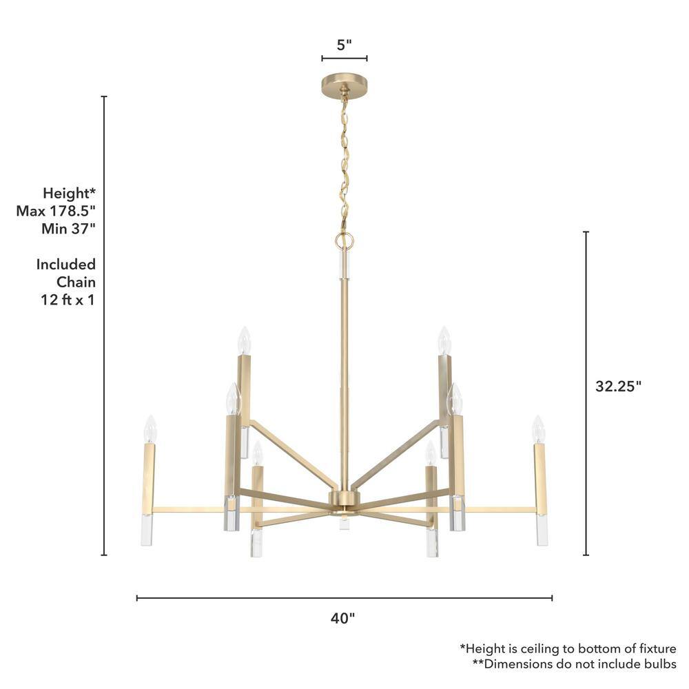 Hunter Sunjai 9-Light Alturas Gold Candlestick Chandelier