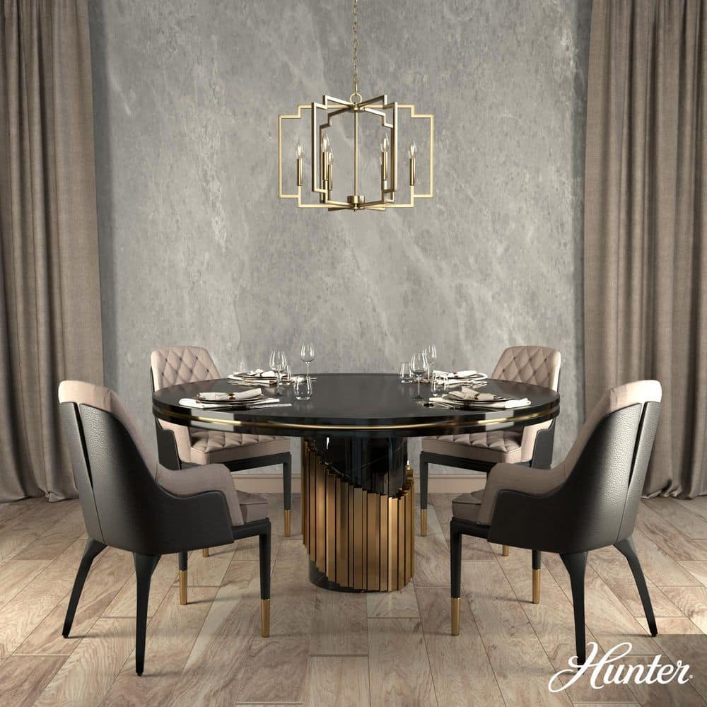 Hunter Zoanne 6-Light Alturas Gold Geometric Chandelier