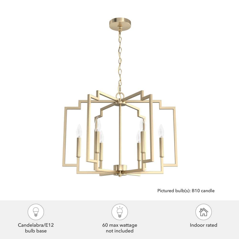 Hunter Zoanne 6-Light Alturas Gold Geometric Chandelier