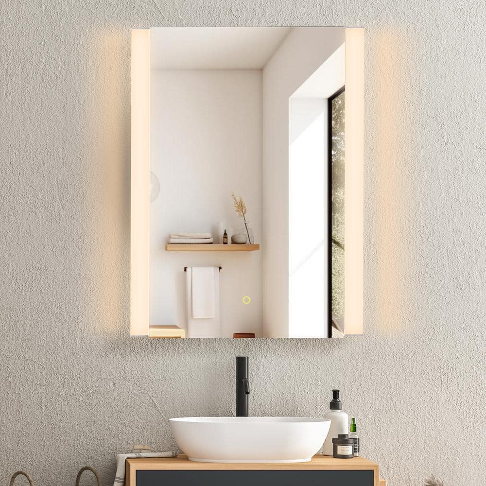 Altair Serra 24 in. W. x 32 in. H Rectangular Aluminum Medicine Cabinet with Mirror