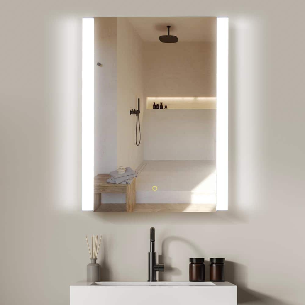 Altair Serra 24 in. W. x 32 in. H Rectangular Aluminum Medicine Cabinet with Mirror